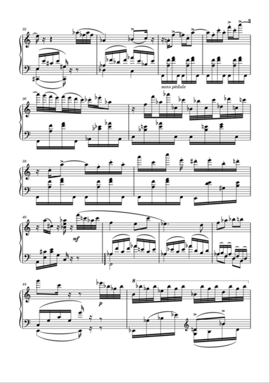 Francis Poulenc - Flute Sonata, FP 164 - For Piano Solo Flute scores gallery preview page 3