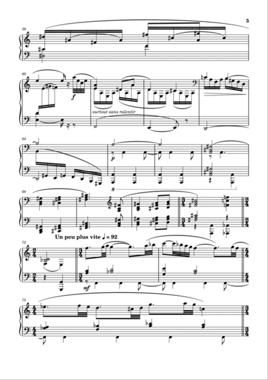 Francis Poulenc - Flute Sonata, FP 164 - For Piano Solo Flute scores gallery preview page 5