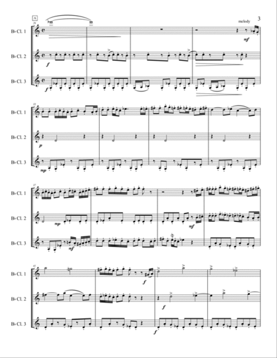 Les Trois Chats Noirs Clarinet Trio scores gallery preview page 3