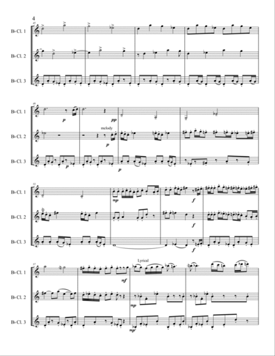 Les Trois Chats Noirs Clarinet Trio scores gallery preview page 4