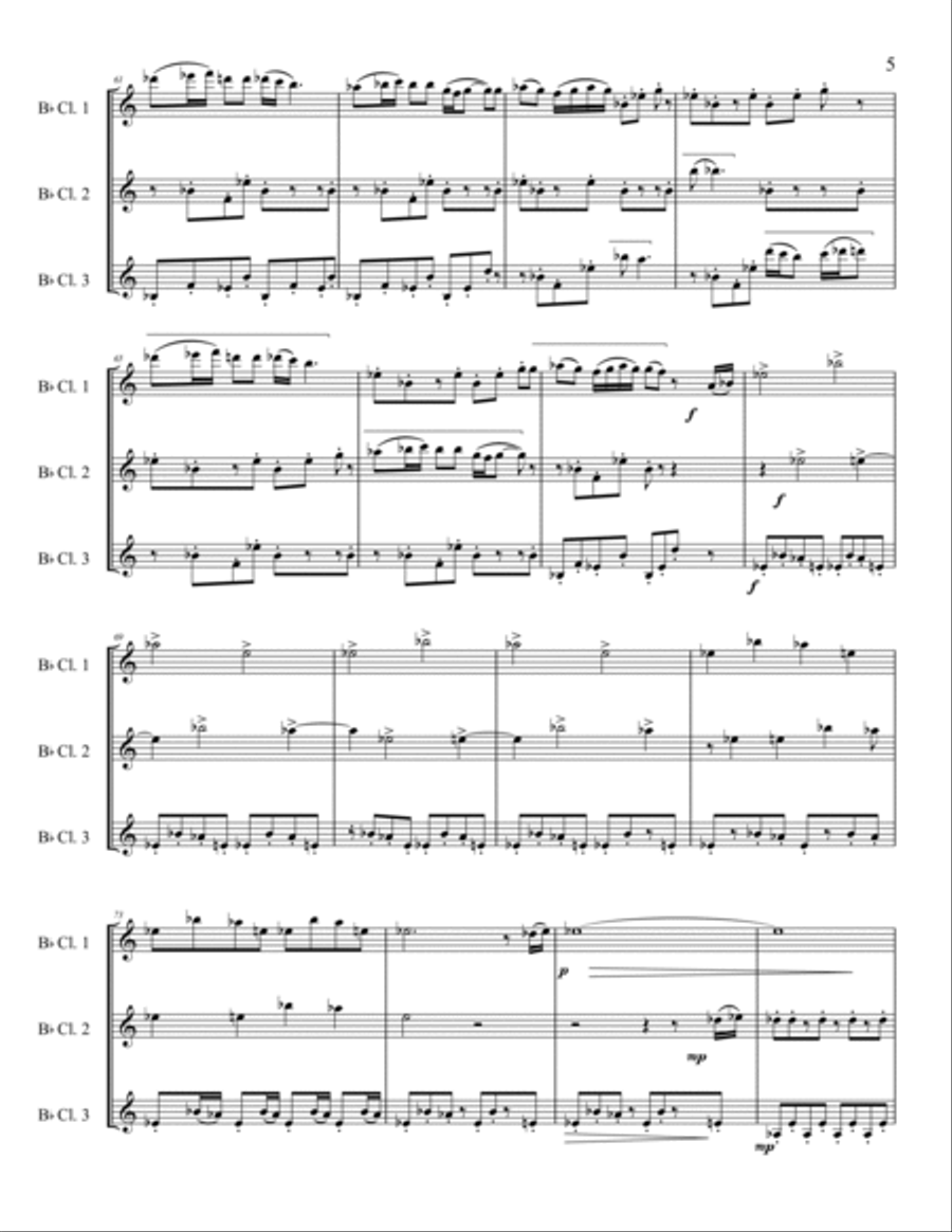 Les Trois Chats Noirs Clarinet Trio scores gallery preview page 5