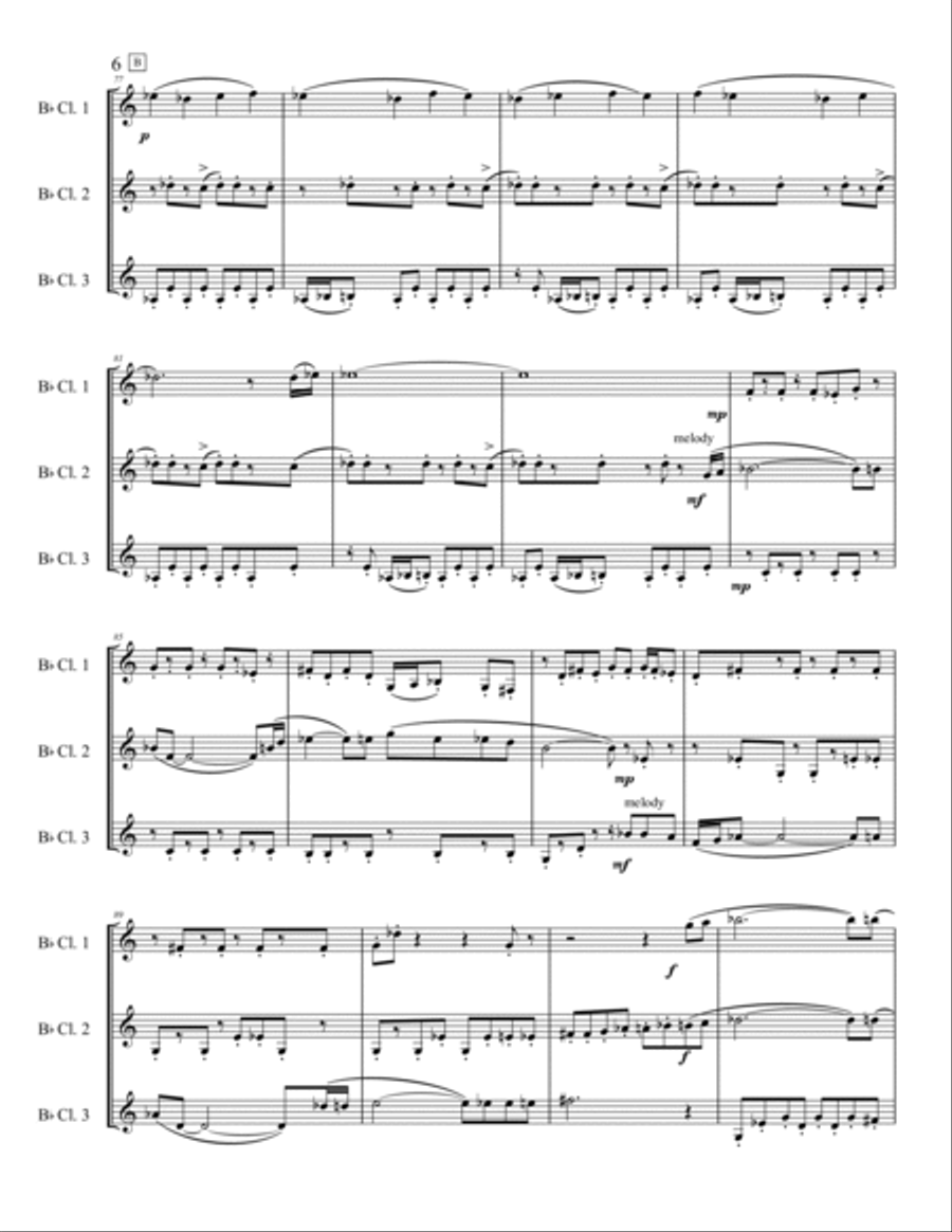 Les Trois Chats Noirs Clarinet Trio scores gallery preview page 6