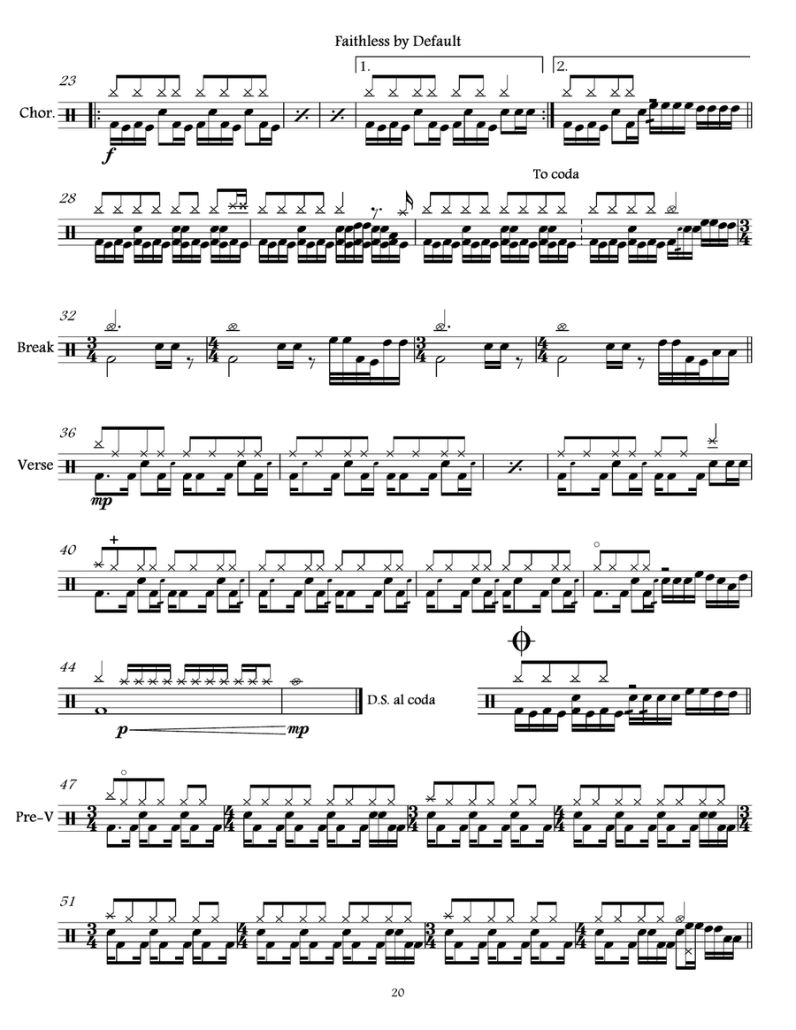 Faithless By Default Drum Set scores gallery preview page 2