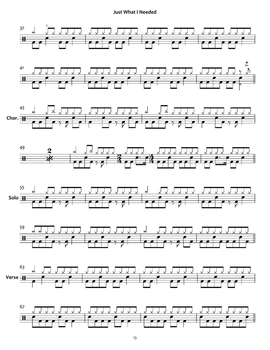 Just What I Needed Just What I Needed Drum Set scores gallery preview page 2