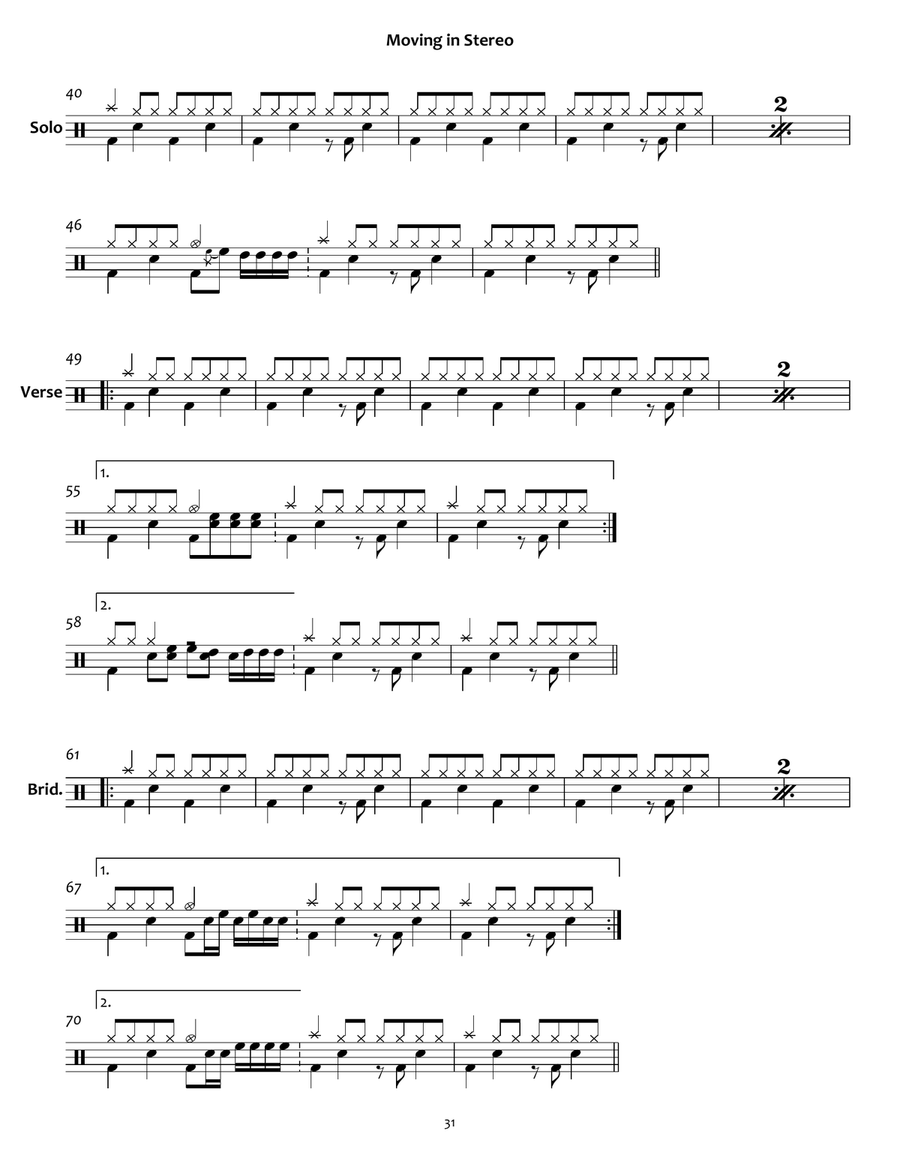 Moving In Stereo Moving In Stereo Drum Set scores gallery preview page 2