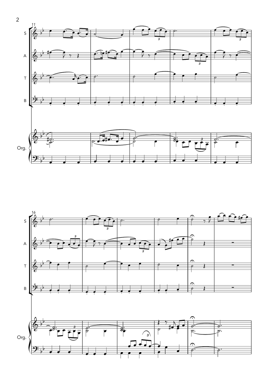 Albinoni / Giazotto - Adagio in G Minor - for Recorder Quartet and Organ Soprano Recorder scores gallery preview page 2