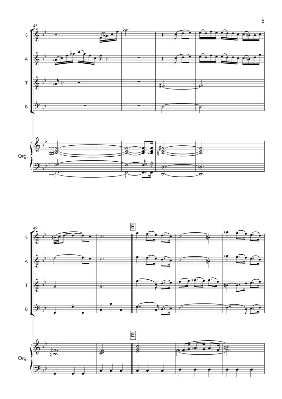 Albinoni / Giazotto - Adagio in G Minor - for Recorder Quartet and Organ Soprano Recorder scores gallery preview page 5