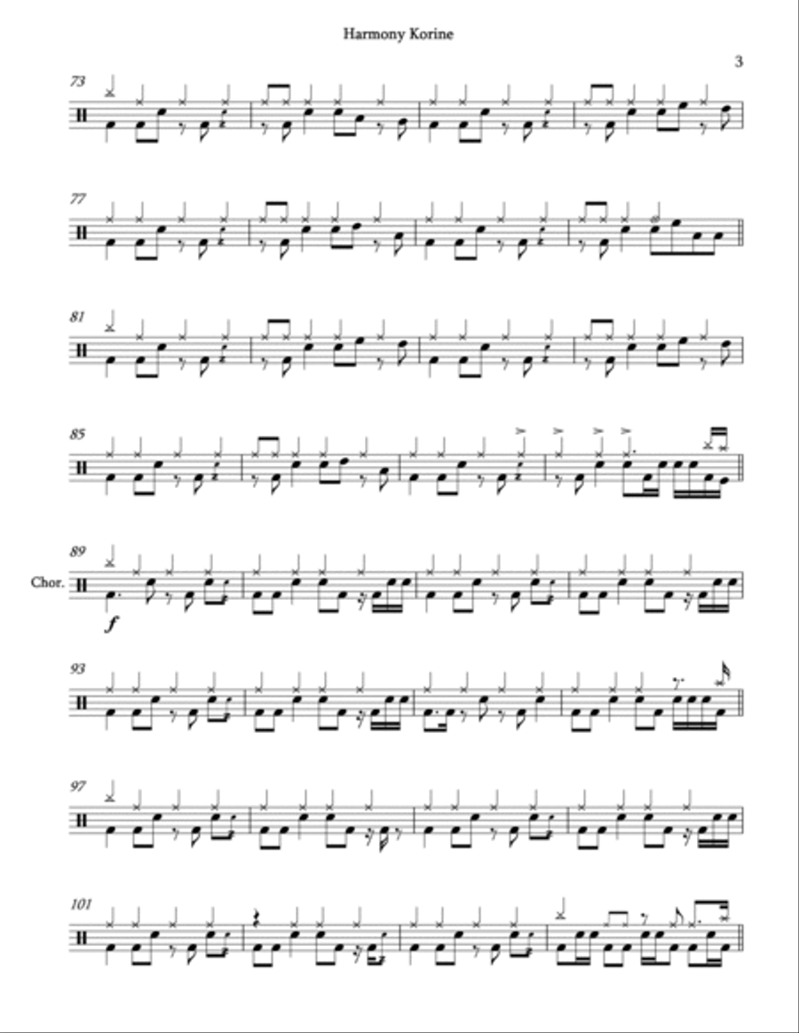 Harmony Korine Drum Set scores gallery preview page 3