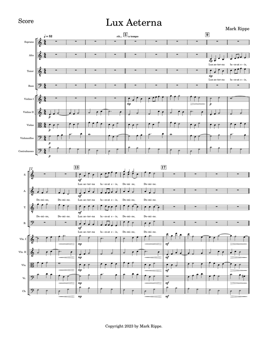Lux Aeterna (AM00195) String Orchestra scores gallery preview page 2