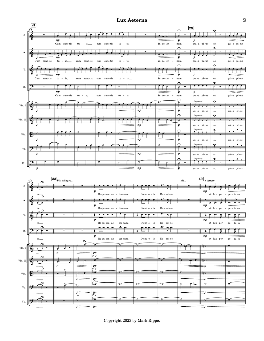 Lux Aeterna (AM00195) String Orchestra scores gallery preview page 3