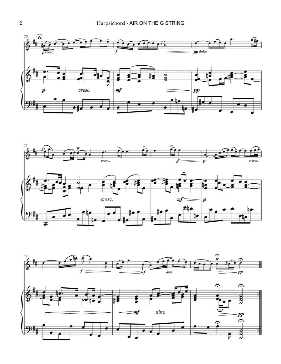 Air on The G String (From Orchestral Suite No. 3 in D, BWV 1068) String Quartet scores gallery preview page 5