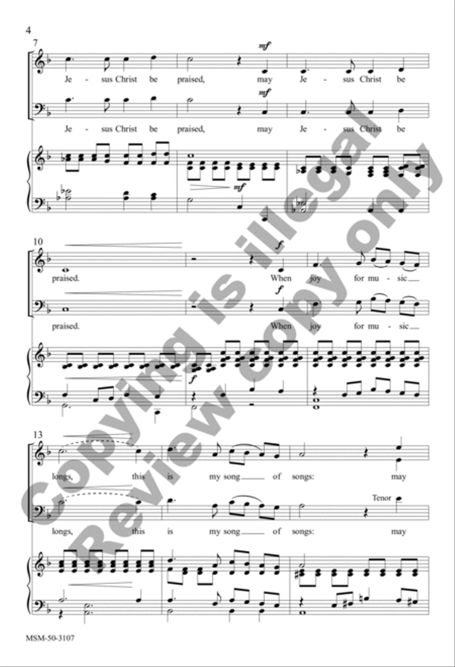 May Jesus Christ Be Praised (Choral Score) 4-Part scores gallery preview page 3
