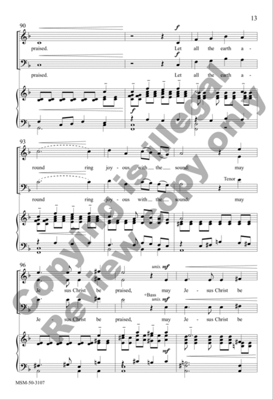 May Jesus Christ Be Praised (Choral Score) 4-Part scores gallery preview page 12