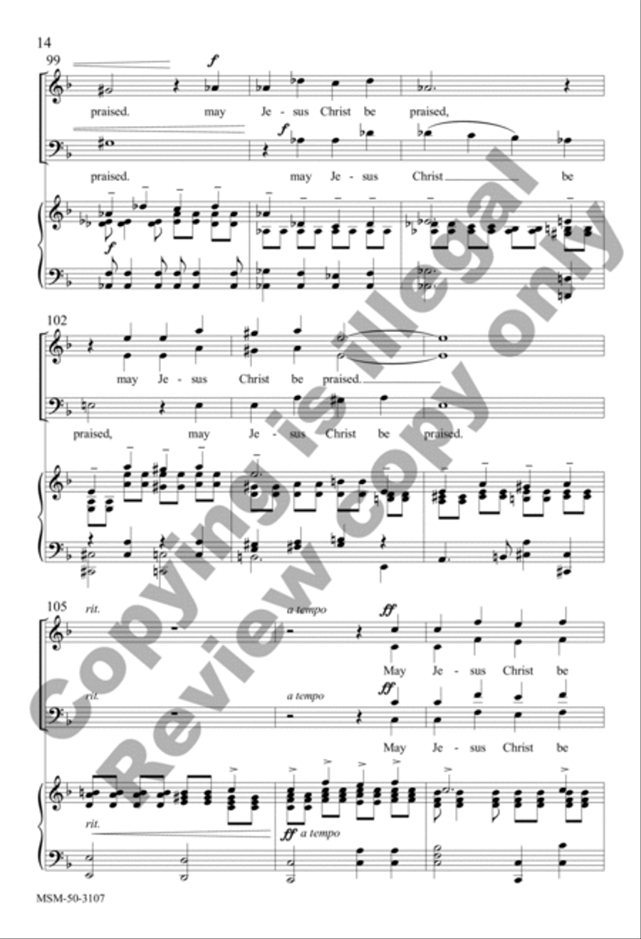 May Jesus Christ Be Praised (Choral Score) 4-Part scores gallery preview page 13