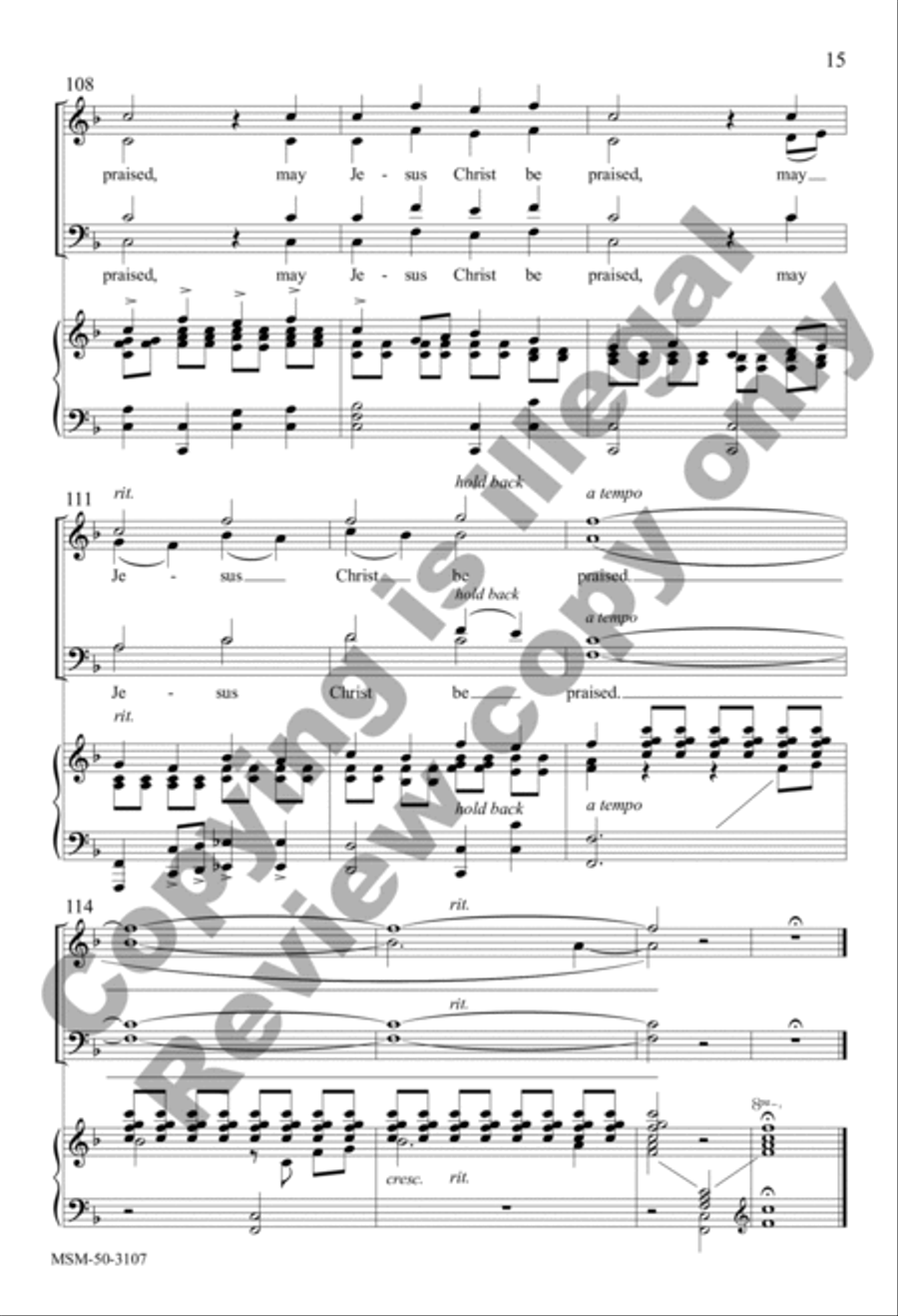May Jesus Christ Be Praised (Choral Score) 4-Part scores gallery preview page 14