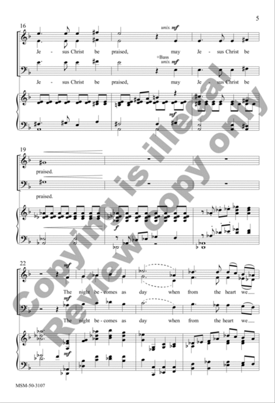 May Jesus Christ Be Praised (Choral Score) 4-Part scores gallery preview page 4