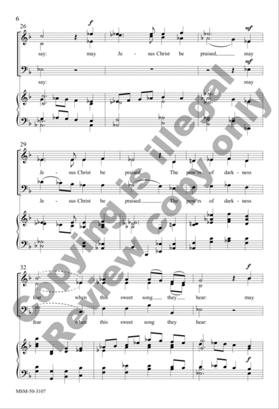 May Jesus Christ Be Praised (Choral Score) 4-Part scores gallery preview page 5