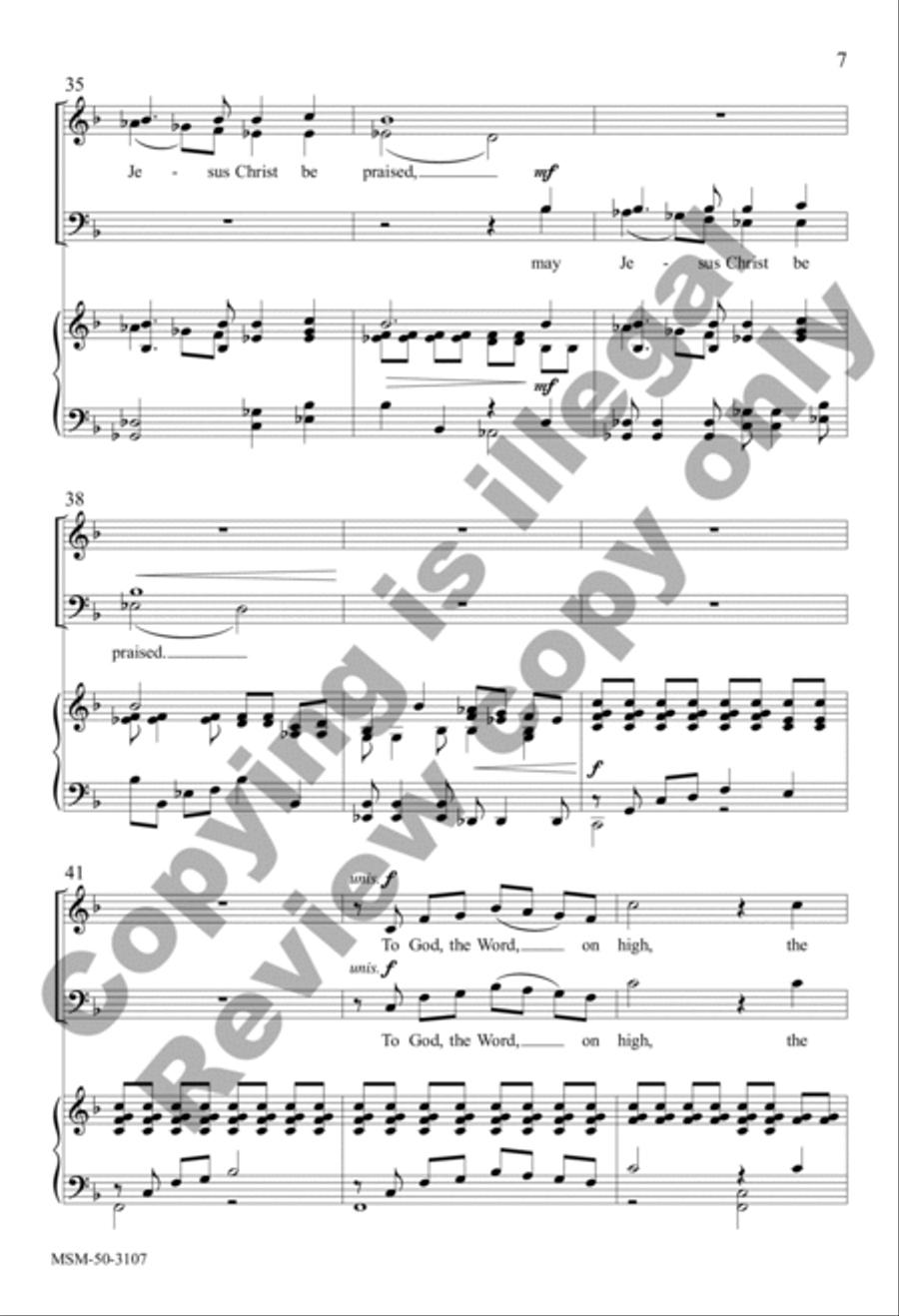May Jesus Christ Be Praised (Choral Score) 4-Part scores gallery preview page 6