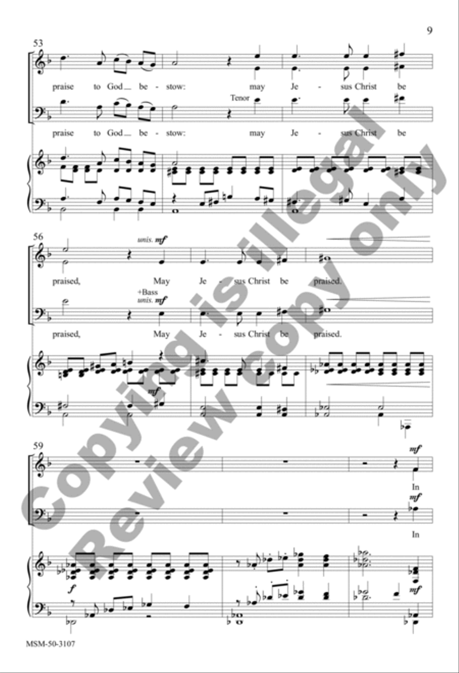 May Jesus Christ Be Praised (Choral Score) 4-Part scores gallery preview page 8