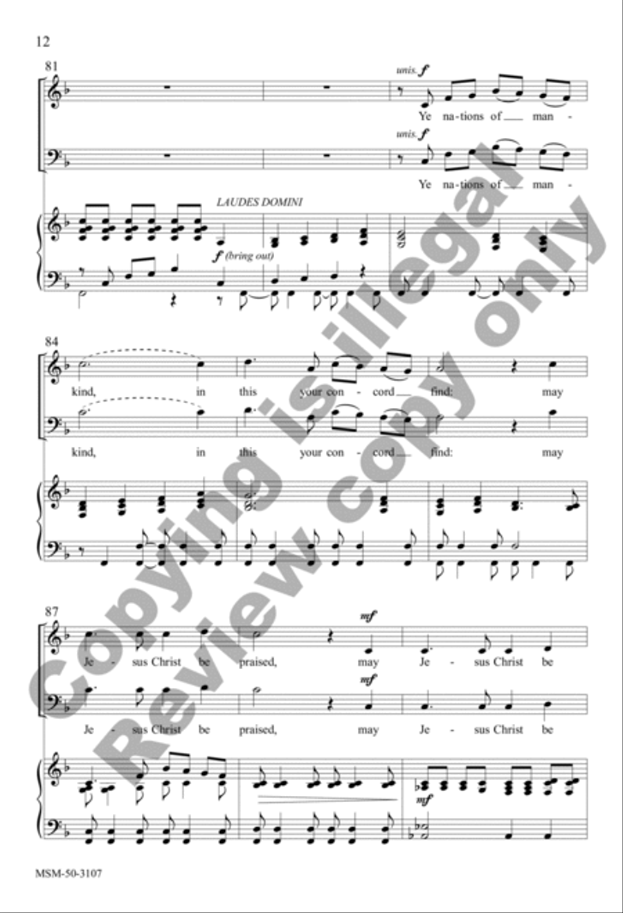 May Jesus Christ Be Praised (Choral Score) 4-Part scores gallery preview page 11