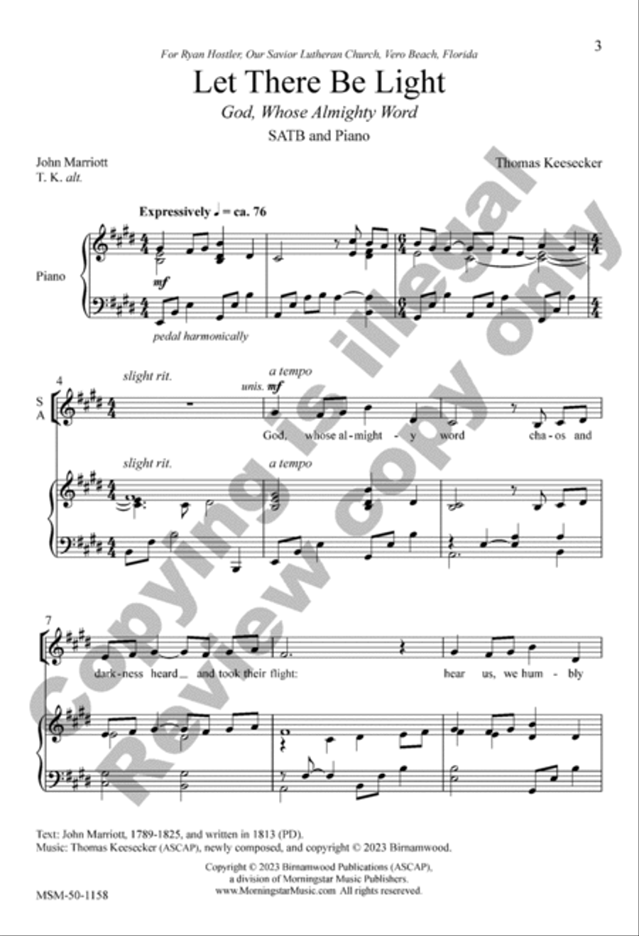 Let There Be Light Let There Be Light 4-Part scores gallery preview page 2