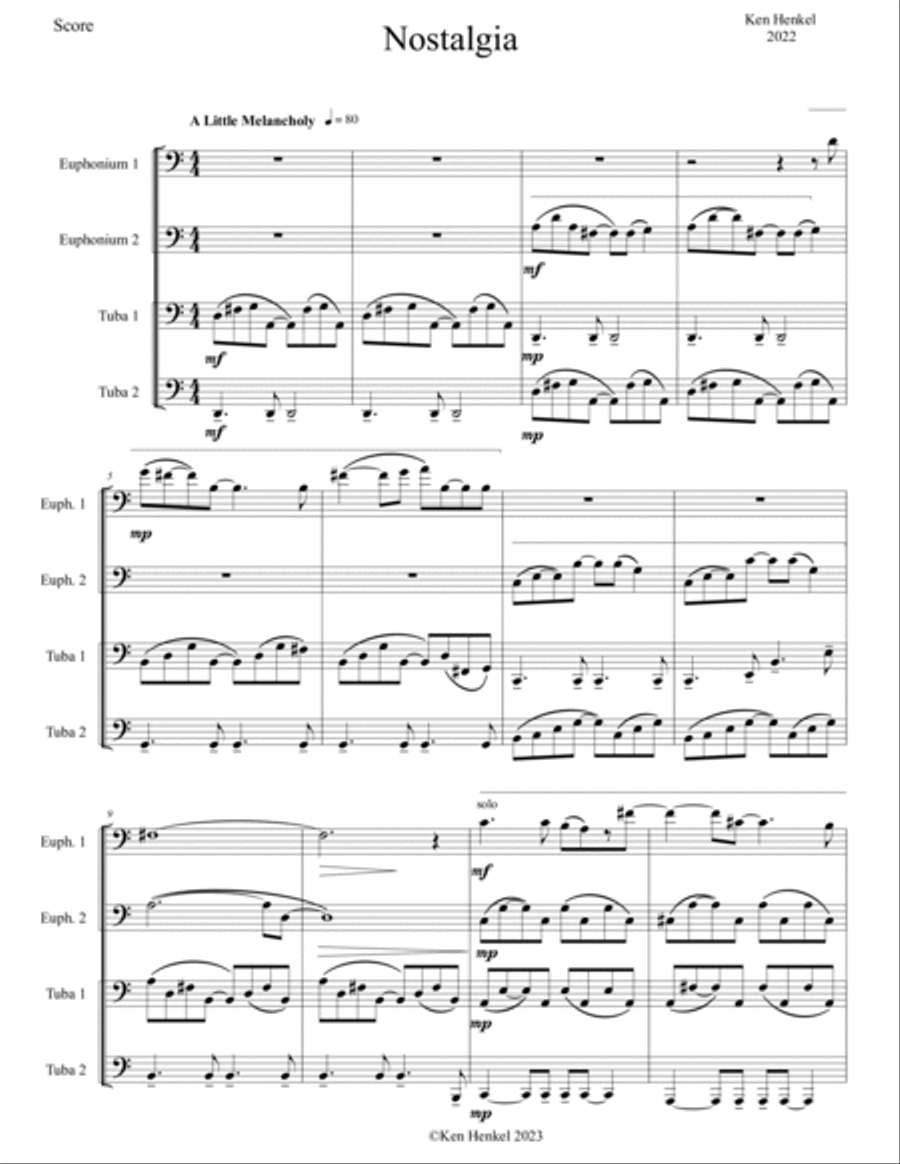 Nostalgia Brass Quartet scores gallery preview page 2