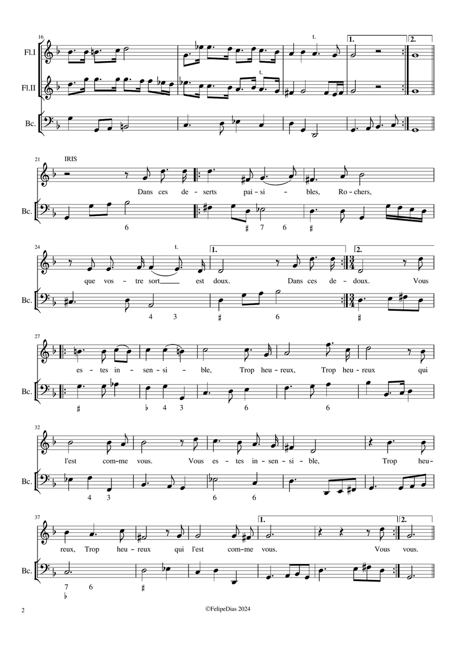 Dans ces deserts paisibles (Récit d'Iris) Small Ensemble scores gallery preview page 2