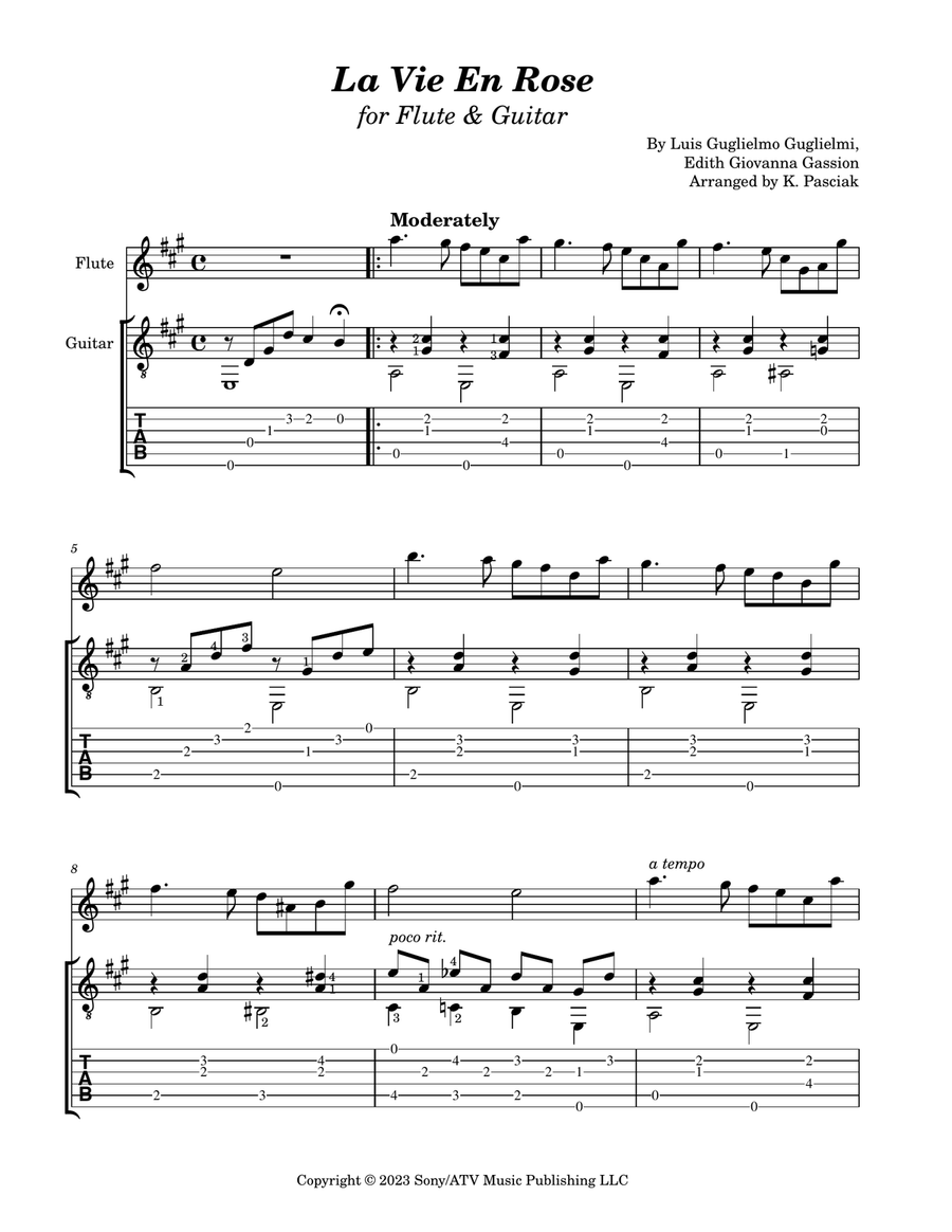La Vie En Rose La Vie En Rose Flute scores gallery preview page 2