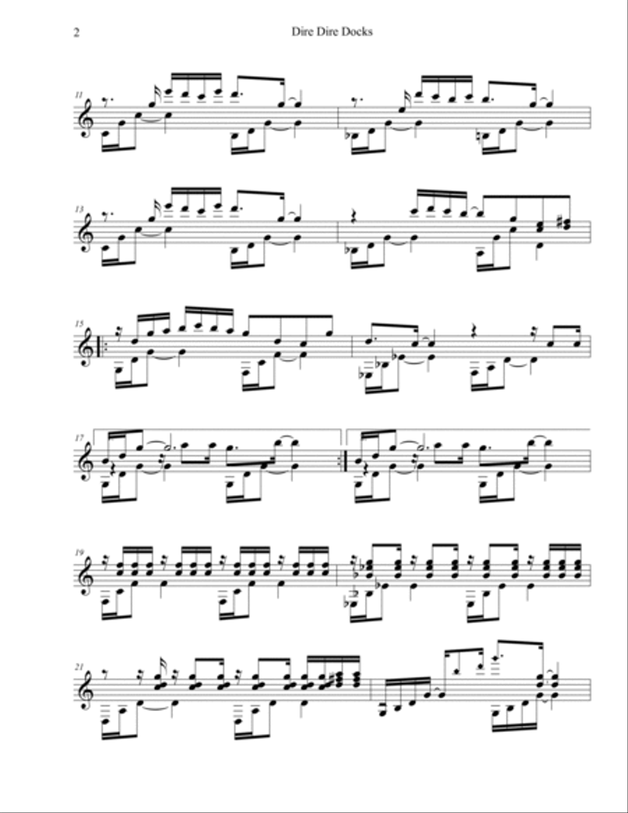 Dire Dire Docks, Super Mario 64 Acoustic Guitar scores gallery preview page 2