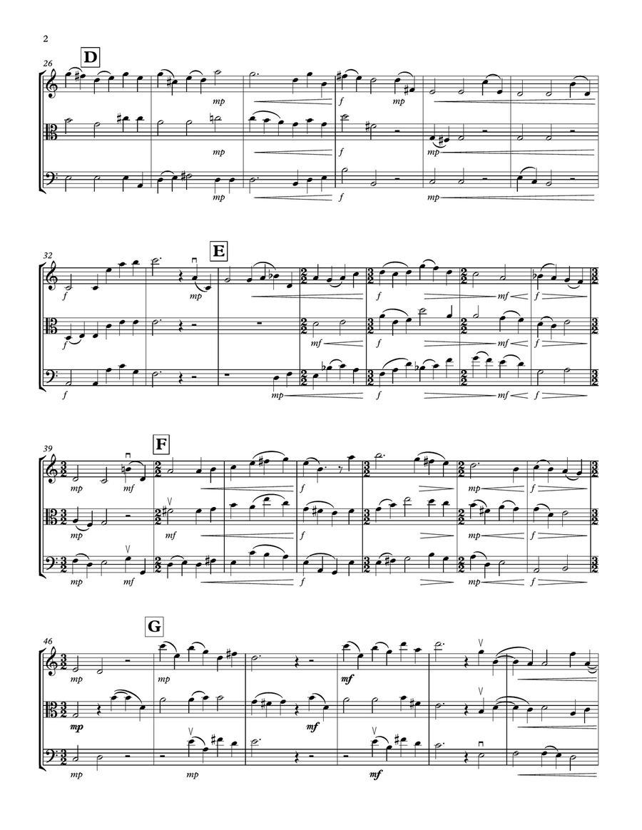 Fantasy Trio on Jesus Calls Us for Violin, Viola, and Cello String Trio scores gallery preview page 2