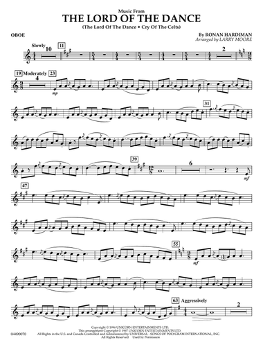 Music from The Lord Of The Dance (arr. Larry Moore) - Oboe