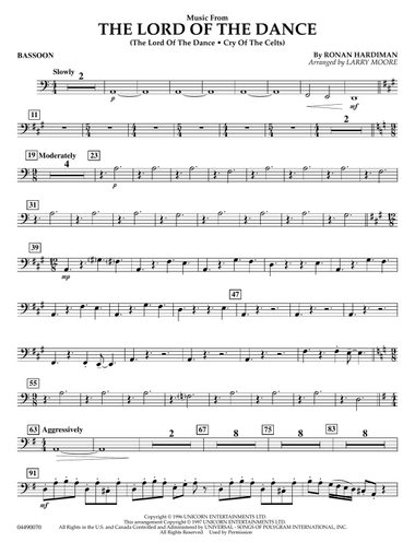 Music from The Lord Of The Dance (arr. Larry Moore) - Bassoon