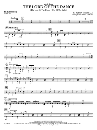 Music from The Lord Of The Dance (arr. Larry Moore) - Percussion 2