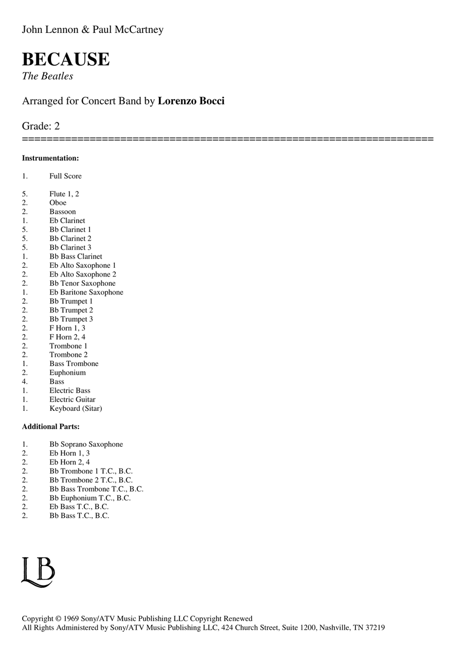 Because Concert Band scores gallery preview page 2