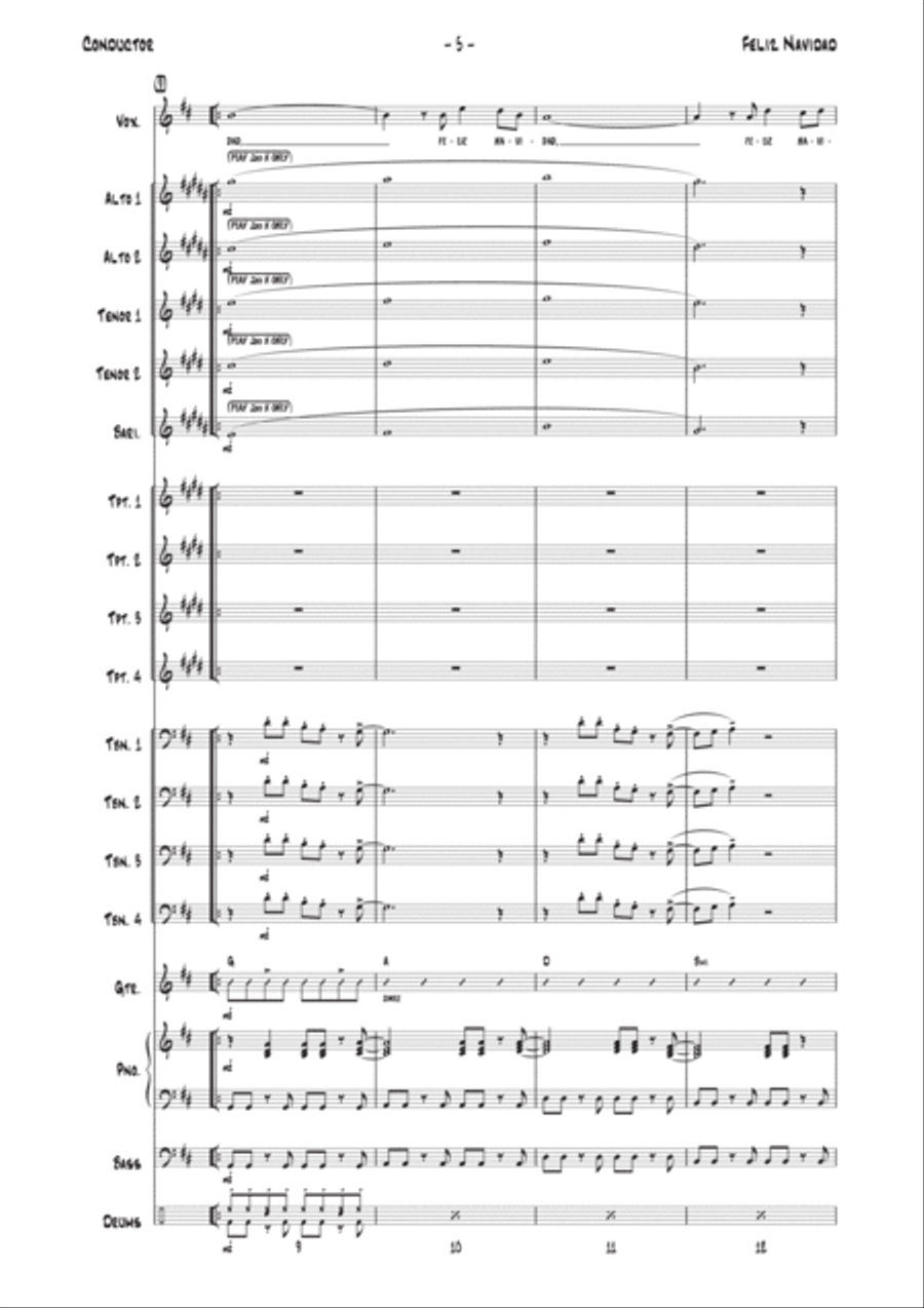 Feliz Navidad Jazz Ensemble scores gallery preview page 5