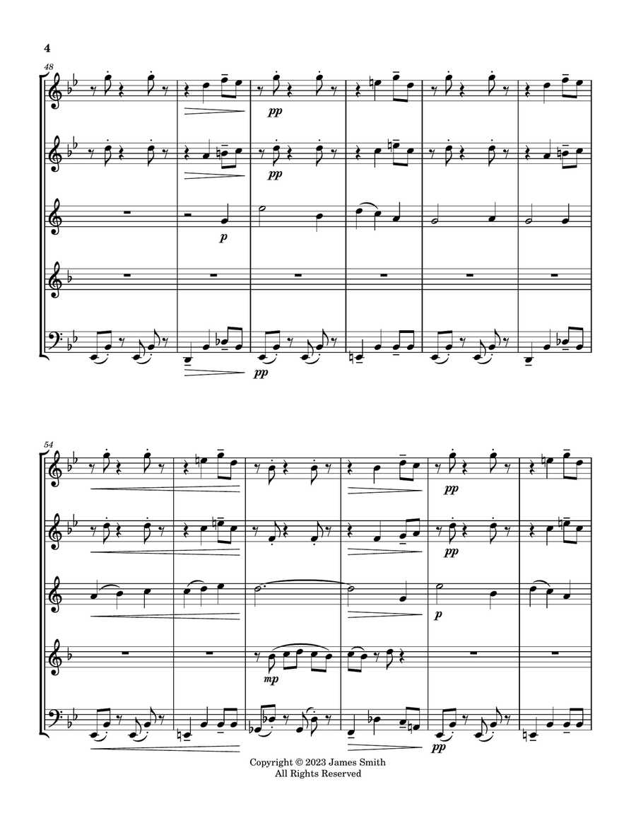It Came Upon A Midnight Clear for Wind Quintet Woodwind Quintet scores gallery preview page 4
