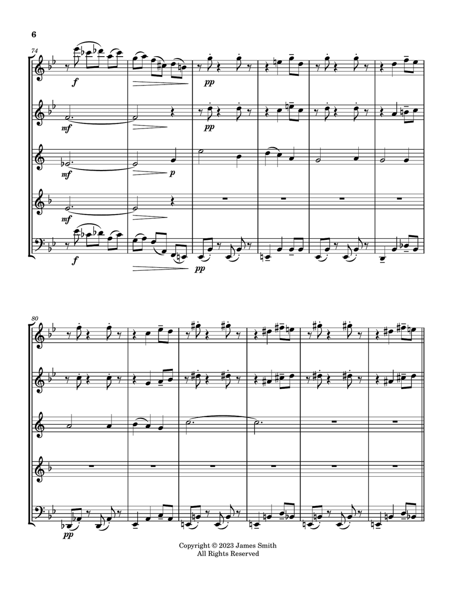 It Came Upon A Midnight Clear for Wind Quintet Woodwind Quintet scores gallery preview page 6