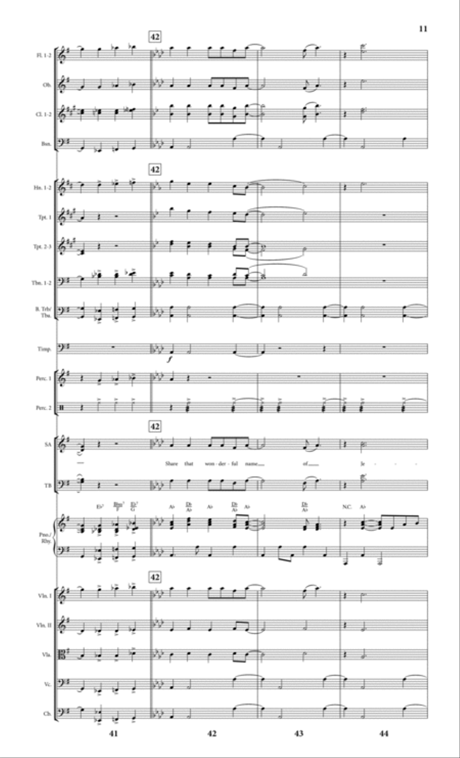 Bless That Wonderful Name (arr. Michael Ware) - Full Score Choir scores gallery preview page 11