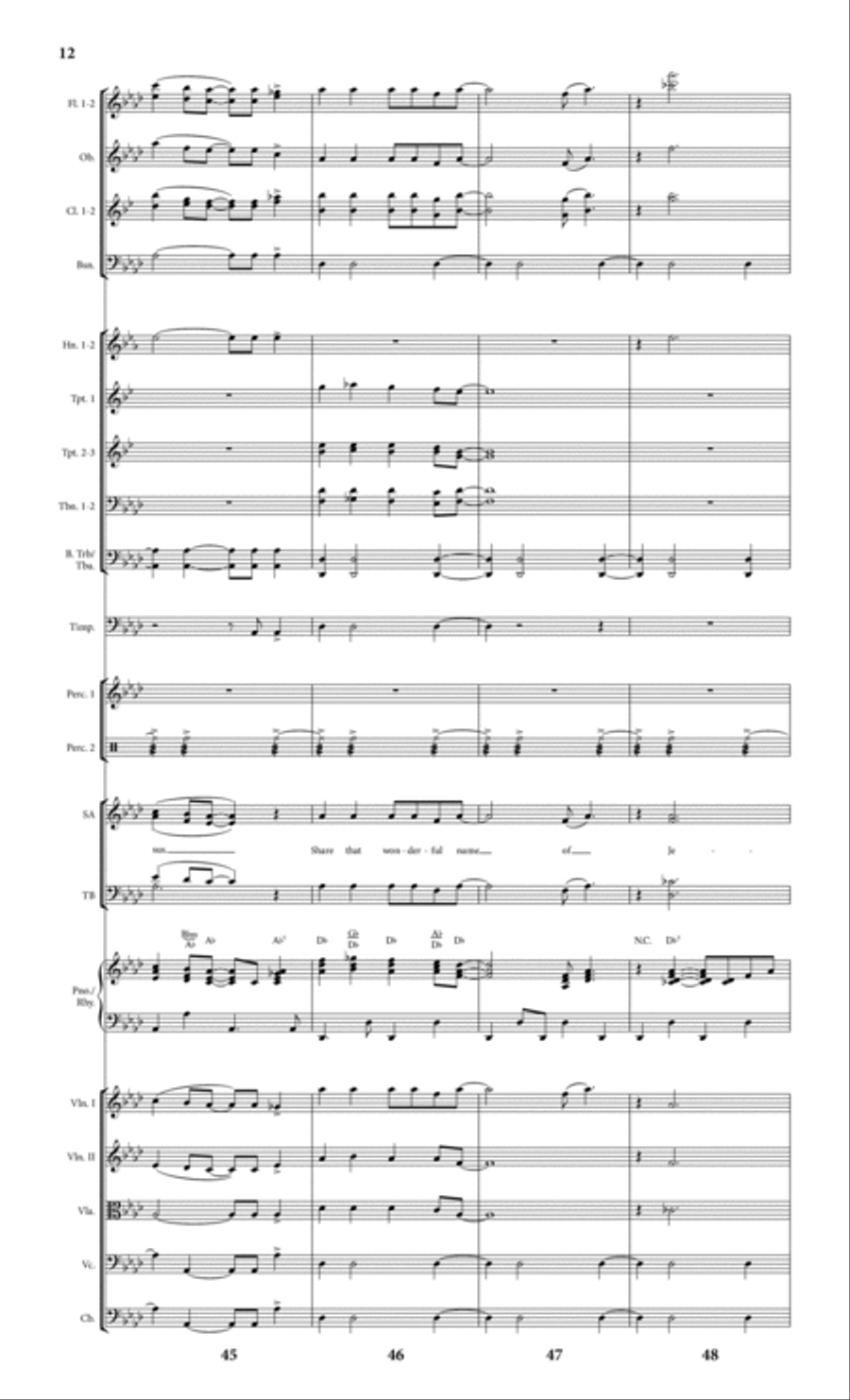 Bless That Wonderful Name (arr. Michael Ware) - Full Score Choir scores gallery preview page 12