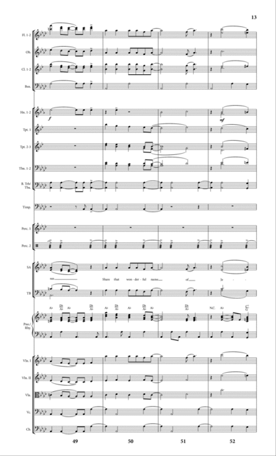Bless That Wonderful Name (arr. Michael Ware) - Full Score Choir scores gallery preview page 13