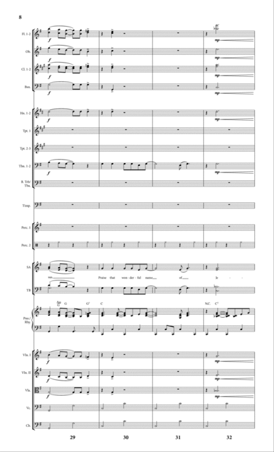 Bless That Wonderful Name (arr. Michael Ware) - Full Score Choir scores gallery preview page 8