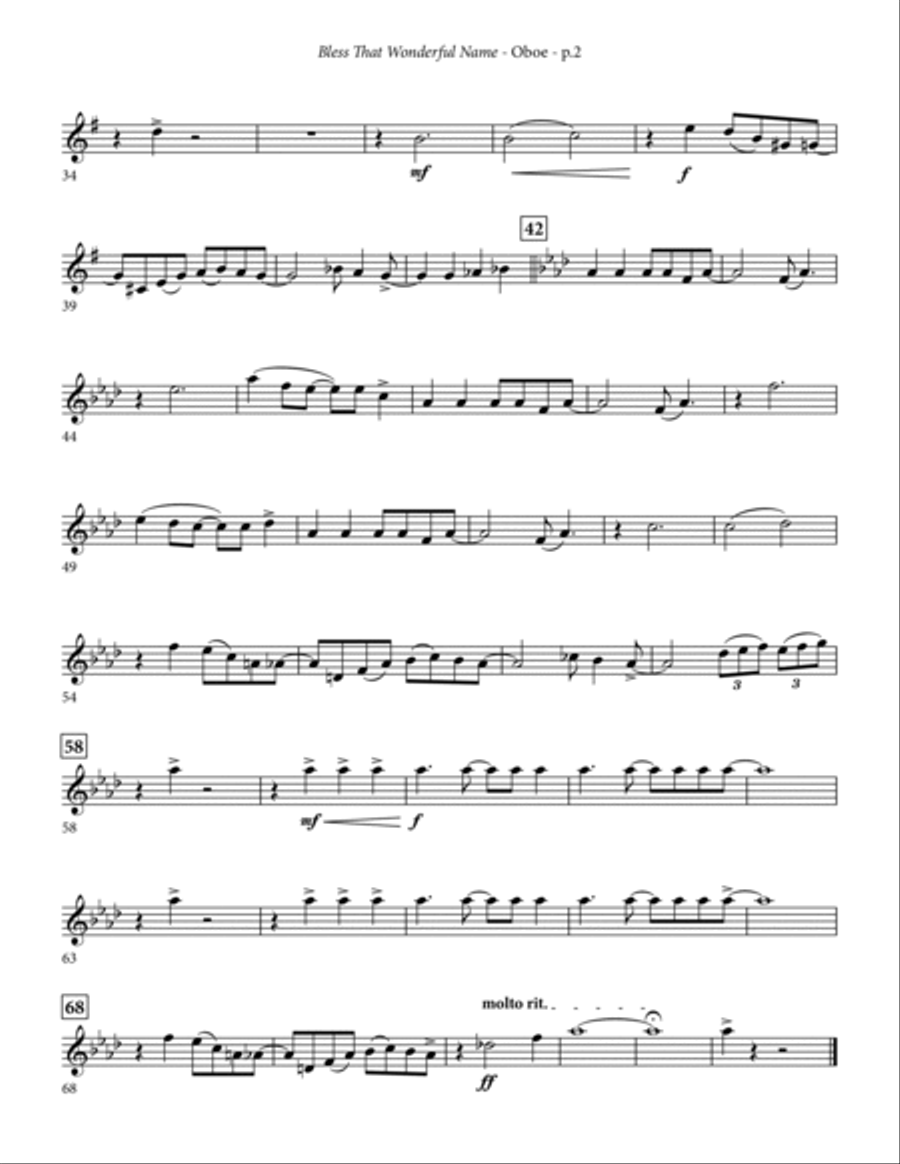 Bless That Wonderful Name (arr. Michael Ware) - Oboe Choir scores gallery preview page 2