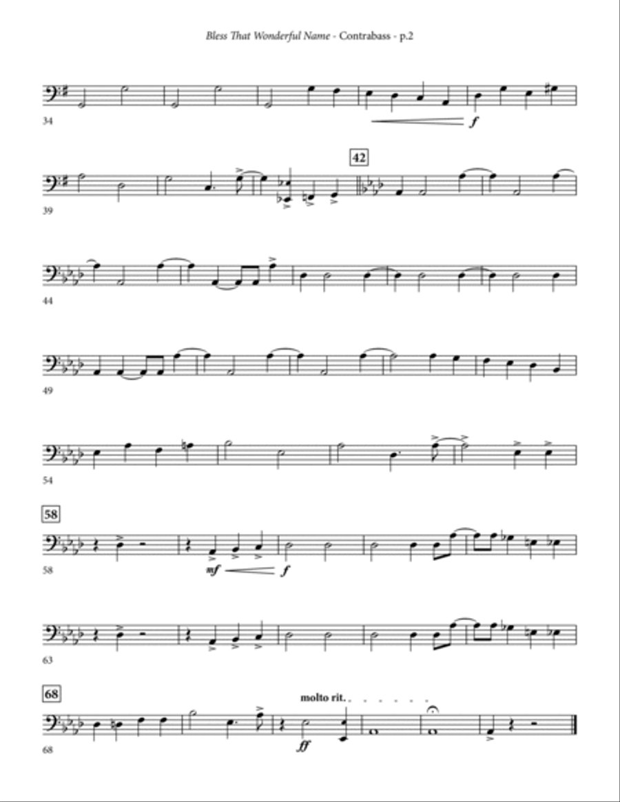 Bless That Wonderful Name (arr. Michael Ware) - Contrabass Choir scores gallery preview page 2
