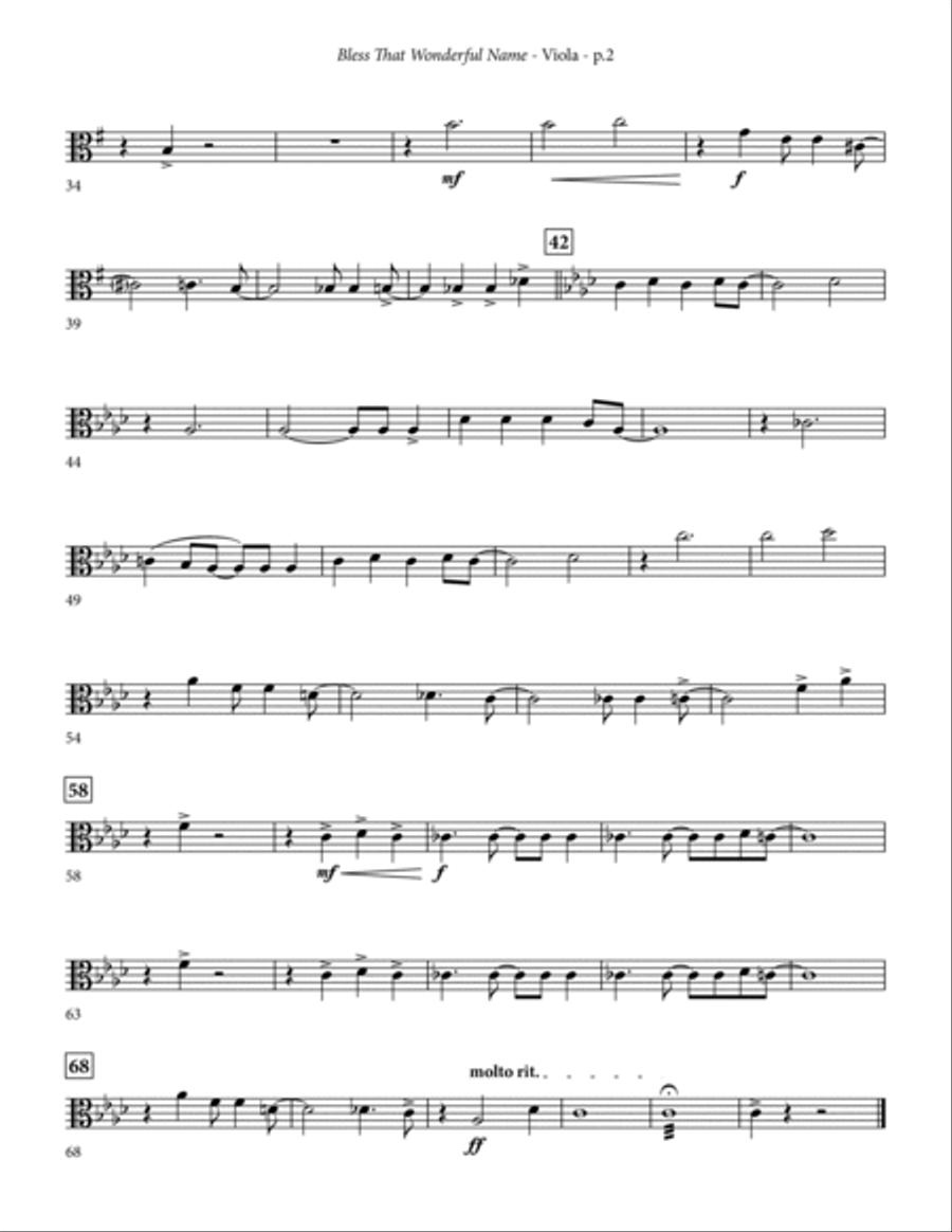 Bless That Wonderful Name (arr. Michael Ware) - Viola Choir scores gallery preview page 2