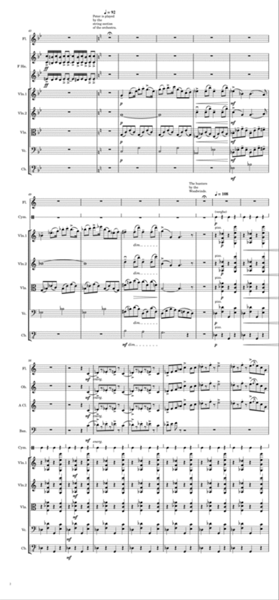 Sergei Prokofiev - Peter and the Wolf, Op.67 - For Symphony Orchestra Full Score Full Orchestra scores gallery preview page 2