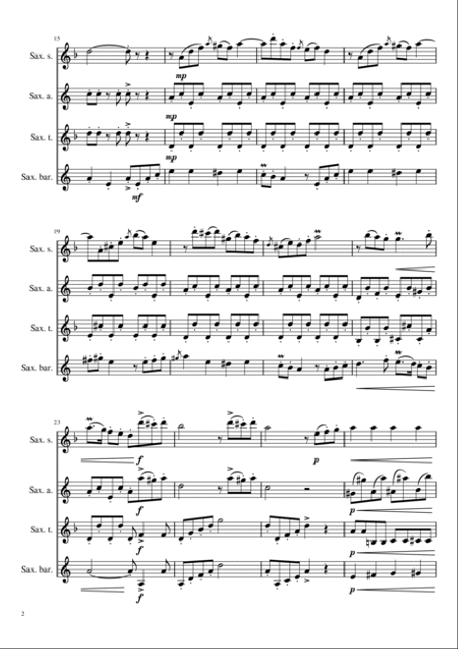 A Klezmer Karnival Saxophone Quartet scores gallery preview page 2