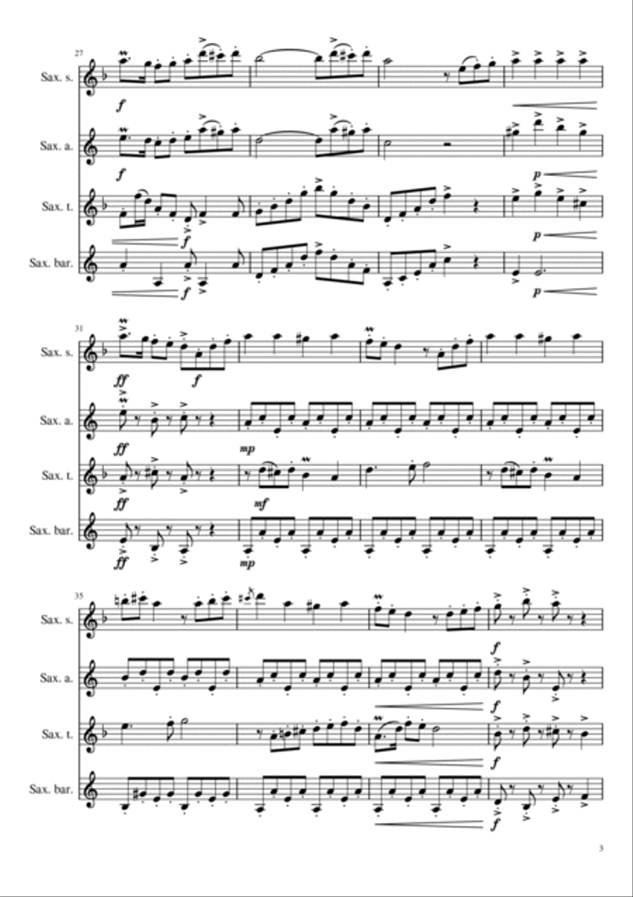 A Klezmer Karnival Saxophone Quartet scores gallery preview page 3