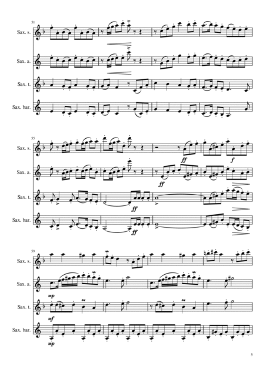 A Klezmer Karnival Saxophone Quartet scores gallery preview page 5