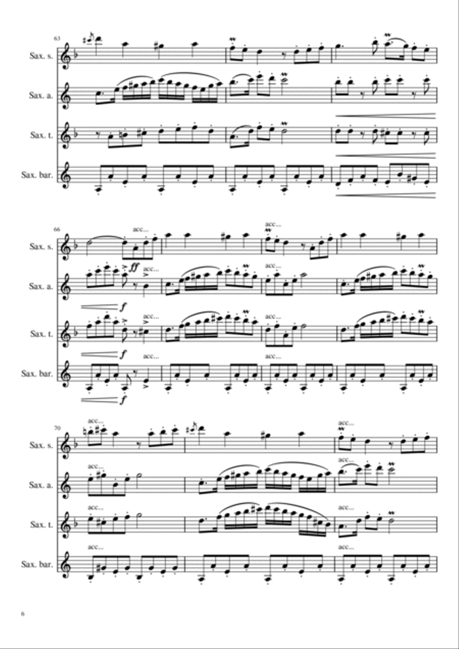 A Klezmer Karnival Saxophone Quartet scores gallery preview page 6