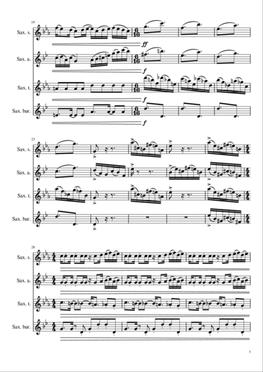 Escualo Saxophone Quartet scores gallery preview page 3